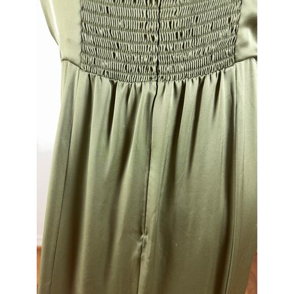 B52 Reformation Hensley Satin Midi Dress Womens 10 Evening Glam Milkmaid Wedding - Picture 8 of 11